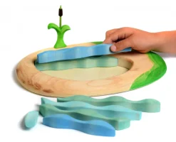 BumbuToys Lake, Cattails, Water Lily, Girl and Ducklings SET Discount