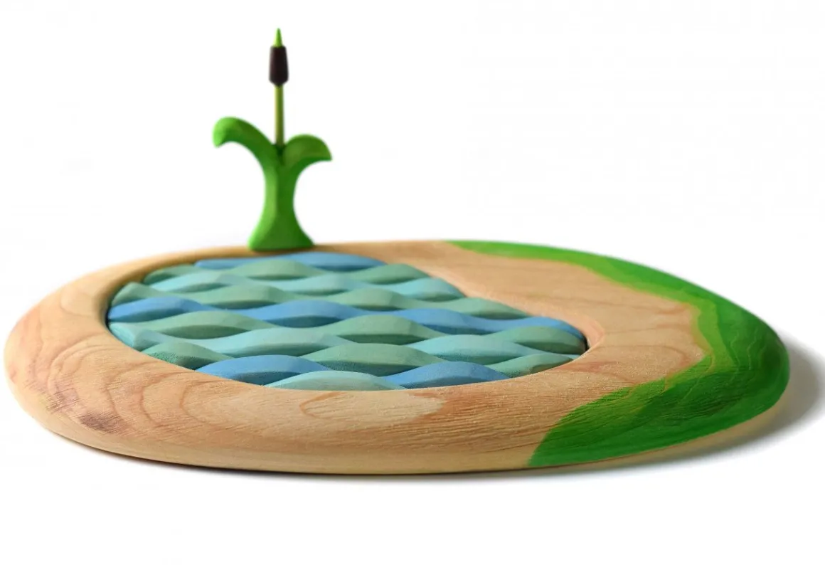 BumbuToys Lake, Cattails, Water Lily, Girl and Ducklings SET Discount