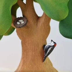 BumbuToys Large Oak green, Woodpecker and Nest SET Fashion