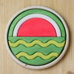 BumbuToys Round Puzzle Watermelon Hot