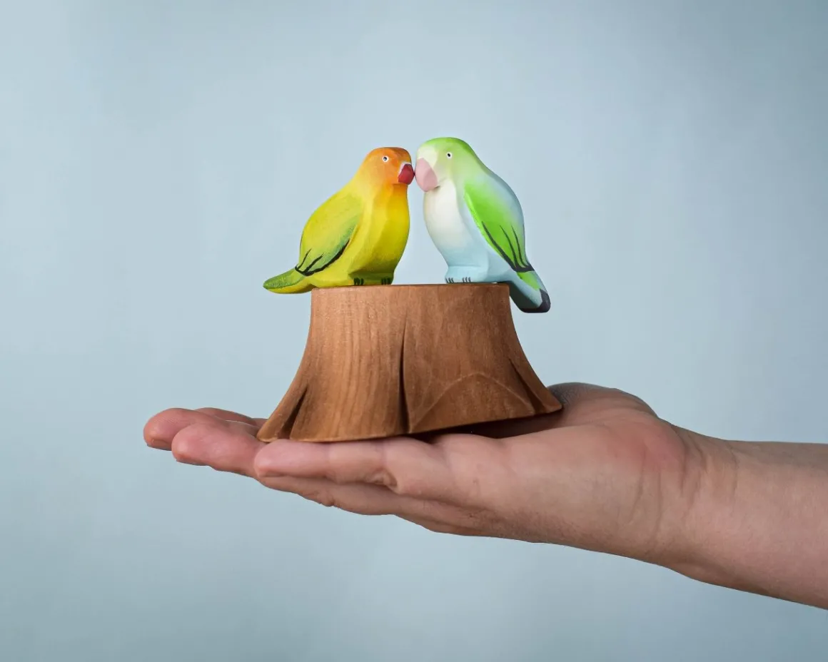 BumbuToys Tree Stump and Lovebirds SET Hot