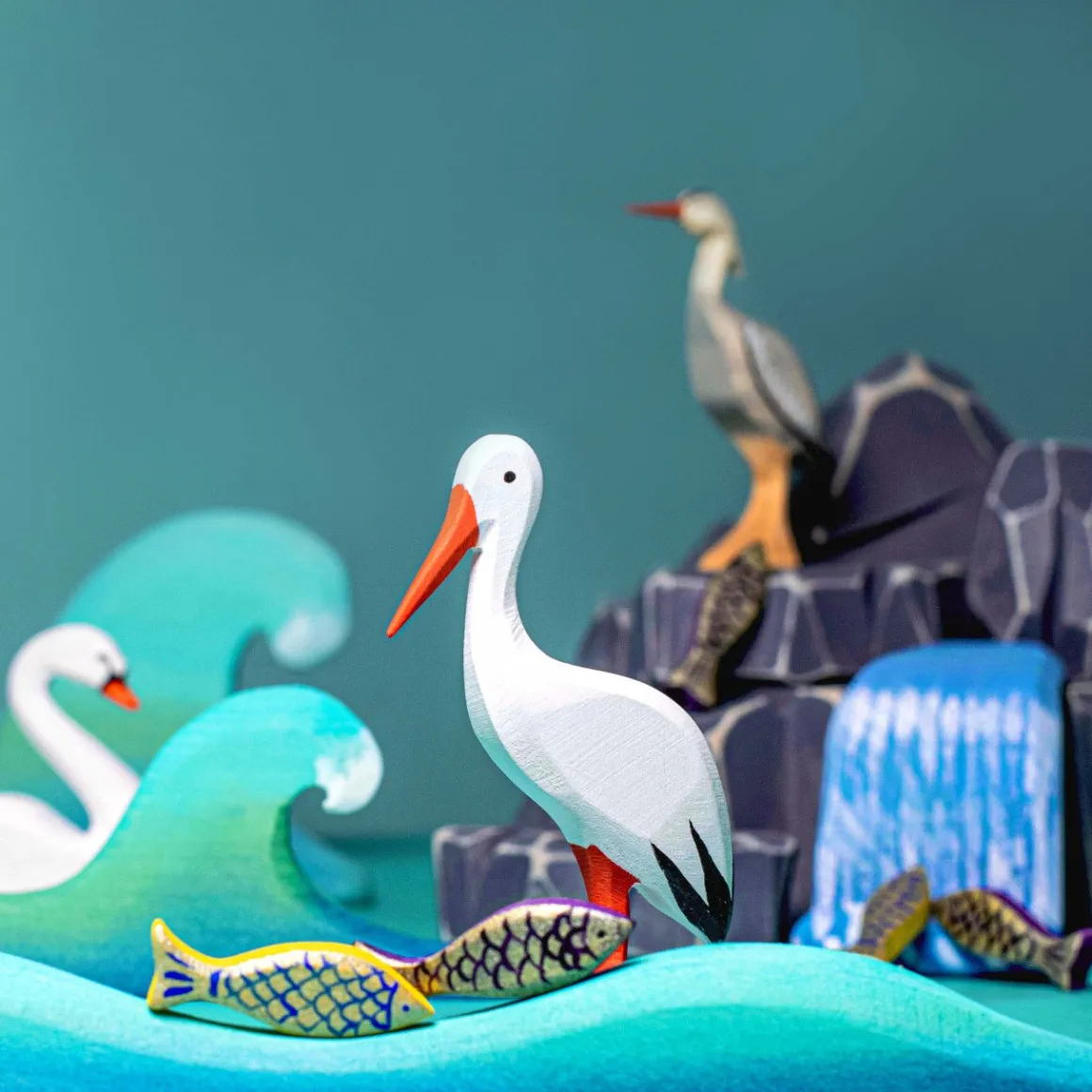 BumbuToys White Stork Standing New