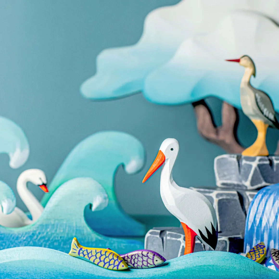 BumbuToys White Stork Standing New